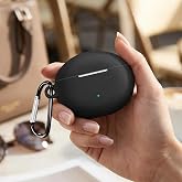 CaseOnn Huawei FreeBuds 5i/Huawei FreeBuds 6i Kılıf Askı Aparatlı Mat Silikon Siyah
