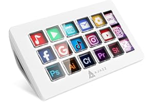 KUIYN AKP153 Studio Deck, Stream Controller, 15 Macro Keys, Trigger Actions in Apps and Software Like OBS, Twitch, ​YouTube, Custom Console for Live Streaming, Photo and Video Editing, PC/Mac (White)