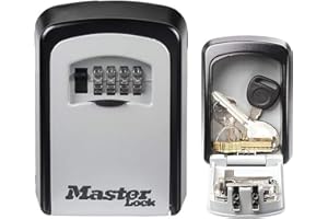 MASTER LOCK Key Safe Wall Mounted, Medium 85 x 119 x 36 mm, Outdoor, Mounting Kit, for Home Office Industries Vehicles