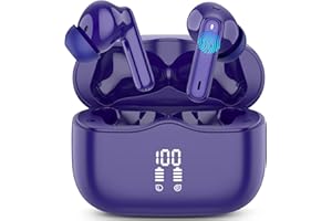 XINWLD Wireless Earbuds, Bluetooth 5.3 Headphones in Ear with HiFi Stereo Deep Bass, 4 ENC Noise Cancelling Mic Wireless Earphones 40H Playtime, Bluetooth Earbuds Dual LED Display, IP7 Waterproof, Navy-Blue