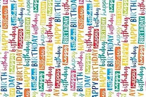 Accuprints Pack of 25 | Design Birthday print | Size 20 X 30 inch | Wrapping Paper Sheets for Birthday Gift Books Kids Decoration Diwali Marriage Girls Wedding Return Packing Packaging Boxes