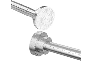 KONGMING Barra Cortinas extensible Sin Taladrar 48-200cm, Acero inoxidable 304 Barra Cortina Ducha Plateado, Antioxdación & Antideslizante Palo Cortina Telescópica para Baño, Armario, Puertas, Ventana