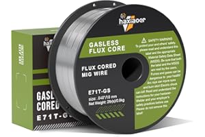 haxiaoer 1.0MM 1.0KG Flux Core Welding Wire 1 Pack,E71T-GS Gasless MIG Welding Wire Mild Steel for Reduced Splatter and Better Corrosion Resistance