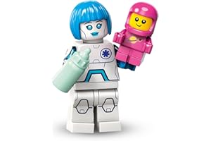 BRICK FLIP Space Nanny (Nurse Android), Lego Minifigure Serie 26 Space (Series 26 Space), Personaggio da collezione singolo, Set completo con supporto e accessori, CMF (col26-6)