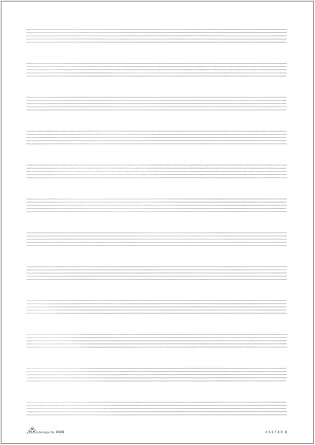 Notenpapier Notenblätter DIN A4, mit zwölf Notenzeilen, 4 Seiten