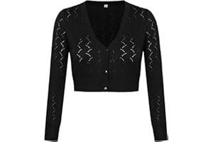 Irevial Cardigan Mujer Corto, Chaqueta Punto Frontal Abierto, Jersey de Punto Elástico, Chaqueta de Punto Mujer Ligero con Cuello de Pico para Primavera Otoño, Básico y Elegante