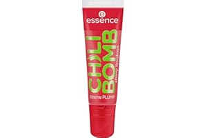 essence CHILI BOMB shiny lipgloss 01 Strawberry Salsa, gloss repulpant, extrait piment, fini brillant, teinte rouge scintillante, parfum fraise, 10ml