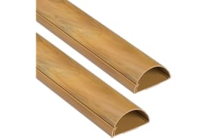 D-Line 50x25mm Moulure Décorative en Demi-Cercle | 1M5025O-2PK | Goulotte Électrique | Cache-Câble | 2 x 1m Longeurs, Effet Chêne
