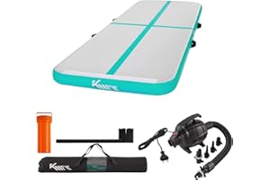 KM Fit Tapis de gymnastique gonflable Airtrack 5 m | Avec sac de transport, pompe à air électrique et kit de réparation | Résistant aux UV | Tapis de tumbling, tapis d'entraînement, tapis de sport