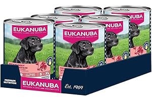EUKANUBA Life Care Aliment Humide Chien Senior 7 Ans + Toutes Races, Pâtée Riche en Bœuf & Courge, Oméga-3, L-Carnitine, Prébiotiques, sans OGM Colorants Conservateurs, 6 boîtes de 400g