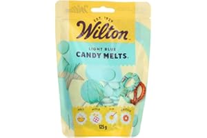 Wilton Candy Melts Azul Claro Caramelos para Derretir con Sabor Dulce y Cremoso para Moldear, Sumergir y Decorar, Optimas para Cake Pops, Dulces, Tartas y Postres Revestidos, 125 g