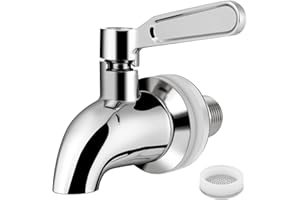 AOOTE Rubinetto Dispenser di Bevande di Ricambio, Rubinetto Dispenser per Acqua en 304 Acciaio Inox, Dispenser Bevande Foro 16mm, per Bevande Fredde E Calde, Caffè, Succo, Birra, Vino, D'acqua