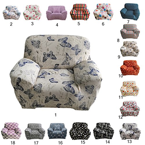Gazechimp Modern Weich Stretch Sesselhussen Stretchhussen Husse aus elastischer Stoff für 1-Sitz / 3-Sitzer Couch Sofa – Lila Zärtlichkeit, 90-140cm - 3