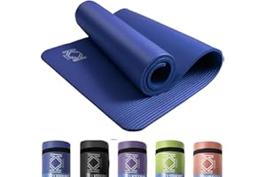KK Yoga Mat 15mm thick padded NBR Exercise Mats for yoga, Pilates and gymnastics suitable for both man and women with non-slip material with carry Strap for Yoga - 3 colors Black, Blue & Purple