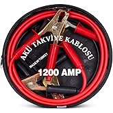 Ak&uuml; Takviye Kablosu,1200 Amper, 2,3 Metre Uzunluk, Profesyonel Heavy Duty, G&uuml;&ccedil;l&uuml; Timsah Kıska&ccedil;lı, Bakır İletken, Made in Turk