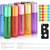10 Stück 5 Ml Rollerflaschen Aus Bernstein-Glas – Mit Edelstahl-Rollkugeln, Inkl. Etiketten & Öffner – Für ätherische Öle, Parfum, Pflege