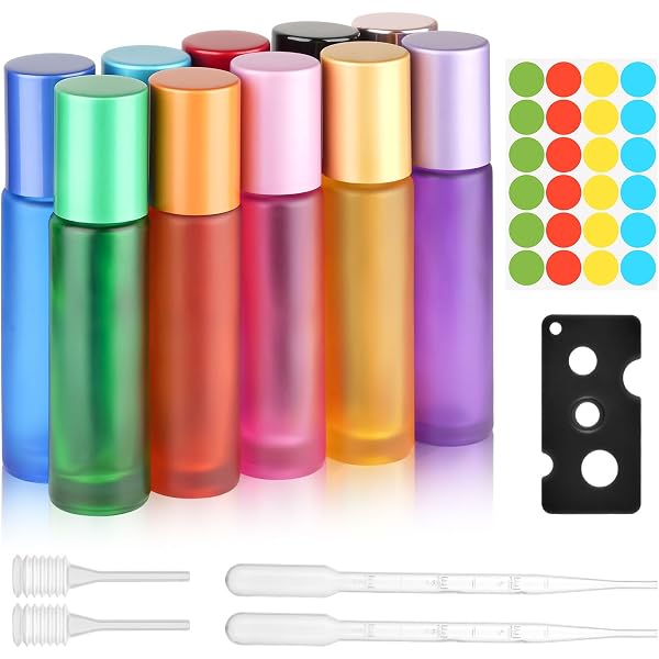 6 Stück Roll on Flaschen Leer 10ml, Glasflaschen für Ätherisches Öl