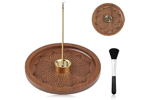 DGUSO Soporte Incienso Loto, Quemador de Incienso de Madera, 9 Hole Porta Incienso para Varillas, Quemador de Incienso para Incienso, Accesorio Meditación, Ideal para Varillas Incienso en Casa