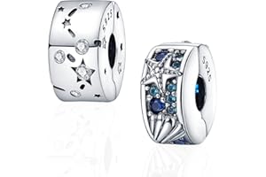 HappyStar Wisiorek charms ze srebra próby 925 do bransoletek, wisiorek typu charms, dla kobiet, kompatybilny z europejskimi bransoletkami i łańcuszkami Pandora (z koralikami dystansowymi