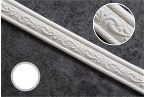 Guest Ruyunlai Frise Murale Autocollant Papier Peint Autocollant imperméable Chambre à coucher salon en PVC de bain Décor MuralBlanc 4 4cm X 230cm*2 Pcs