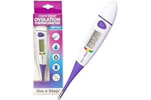 ONE STEP Digital Basal Ovulation Thermometer with Flexible Tip | Accurate BBT Tracker for Fertility & Family Planning | Dual Mode (Celsius/Fahrenheit) | Fever Alarm for Women’s Health Monitoring