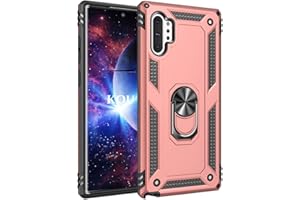 KOUYI Cover Galaxy Note 10 Plus,Custodia 360° Girevole Regolabile Ring Armor Bumper TPU Case Magnetica Supporto Silicone Custodie per Samsung Galaxy Note 10 Plus (Oro Rosa)
