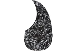 Musiclily Pickguard Forme de Larme Auto-adhésif Plaque de Protection pour Guitare Acoustique Style Martin D28, Black Pearl