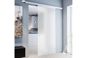 inova - Porte coulissante d'intérieur en Verre Opaque 77 x 203 cm - Séparateur de pièce - 1 vantail