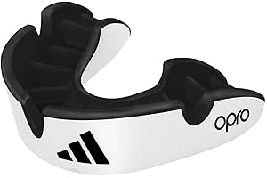 adidas Paradenti Paradenti Gum Shield Adulto Boxe Rugby Hockey MMA Arti Marziali OPRO Argento (Bianco, Senior)
