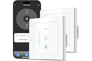 CURRYSMARTER Interruptor de persiana de wifi, Interruptor de persiana con LED controlable, temporizador inteligente para persianas, control de persiana compatible con Echo Alexa/Google, 2 piezas