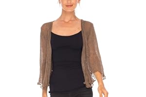 SHU-SHI - Cardigan/Coprispalle Trasparente - Effetto a Maglia - Donna