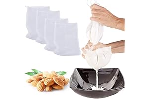 TADPOLEZ 4 Piezas 100 Mesh Bolsa Filtro Cerveza,Filtro Cerveza Filtro De Cerveza Bolsa De Filtro Con Cordón De Malla Fina Bolsa Bolsas De Nailon Para Filtrado Para Leche De Almendras,Café,Cerveza Casera,Lúpulo