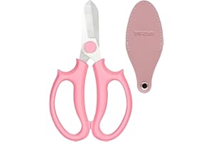 YYG Floral Shears, Premium Steel Garden Pruning Shears Floral Fruits Leaf Scissors Hand Pruner Snip Trimming Tool for Gardening Flower (Pink, 6.5)
