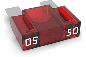 AUPROTEC Fusible de hoja Maxi 20-80A, fusible enchufable para automoción, elegir: 50A amperios, rojo, 1 pieza