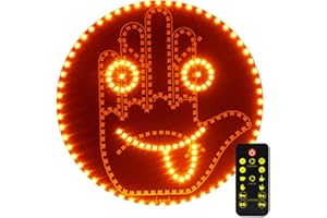 Afenau Led Hand Autoscheibe, Auto Finger Licht und Ausdruck Zeichen Licht mit Fernbedienung, 2 In 1 Auto Ausdruck Geste Lichter mit 14 Modi, 2 in 1 Ausdruck Finger Lechten Led Schild