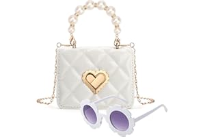 RSXING Kinder Umhängetasche Mädchen Handtasche - Verstellbarem Gurt Perlen Handtasche - Prinzessin Mini Tasche Kinder Schultertasche Geschenke für 3 4 5 6 jährige Mädchen