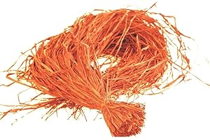 ‎DEKO AS GMBH Raphia-Bast - Bast - Raphia - Raffia - Naturbast gefärbt - Dekobast - Bindebast - Geschenkbast - Orange-Natur - 1 Bund mit ca. 150g - 2122-20