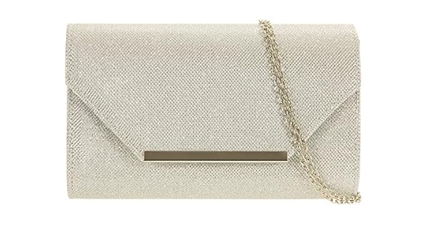 new look silver clutch