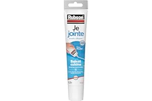 Rubson Je Jointe Mastic Transparent 50 ml, mastic étanche anti-moisissure en tube prêt à l'emploi, mastic silicone durable pour joints sanitaires spécial Bain & Cuisine