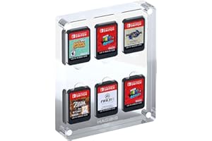 Hagibis Estuche para tarjetas de juego para Nintendo Switch,6 ranuras para cartuchos, vitrina protectora a prueba de golpes, caja de almacenamiento de juego de acrílico transparente para Switch NS NX