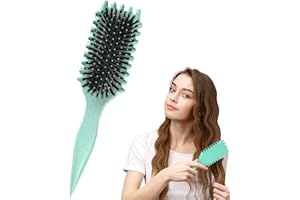 HIXIDELI Curl Brush, Curl Defining Brush, Curly Hair Brush, Boar Bristle Hair Brush Styling Brush for Women Girls, Curl Define Styling Brush for Detangling, Shaping and Defining Curls for Women and Men