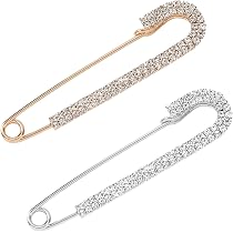 Lot De 2 Broches-épingles Or Et Argent Avec Perles Strass - Accessoire Pull, Cardigan, Robe, Décoration Femme - 2