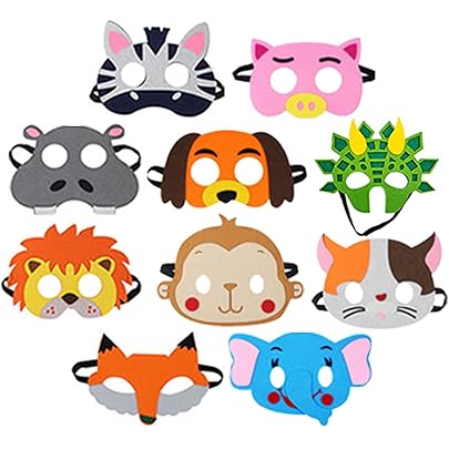 Costumi Feltro Animali Maschere Animali Per Bambini - 10 Pezzi Feltro Per Feste E Costumi Giochi Bambini