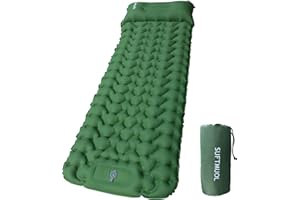SUFTMUOL Camping Sleeping Pad for Camping Hiking Backpacking Self Inflating Sleeping Mat Portable Ultra-lightweight Compact Green