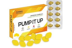 Pump IT UP Gold 500mg | Stronger | Longer | Harder | Performance | Extra Strength Enhancing Pills, Stamina Endurance Booster Supplement Pills for Men | 10 Ginseng LIBIDO Booster Tablets