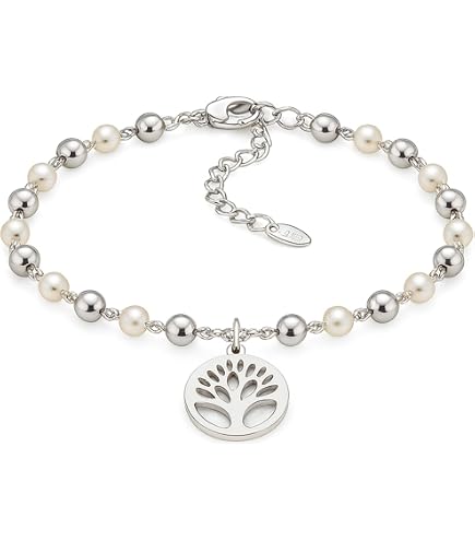 Bracciali donna albero della vita ciondoli Regolabile Argento Braccialetto Acciaio inox Gioielli Regalo compleanno Festa della mamma Regali Per Lei