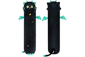 Mewaii Stofftiere Katzen Schwarze 70CM Plüsch Kissen Lang Kätzchen mit Großen Augen Plüschtier Ausgestopftes Tier Spielzeug Kuschelkissen Geschenk Plüschkissen über 3 Jahren