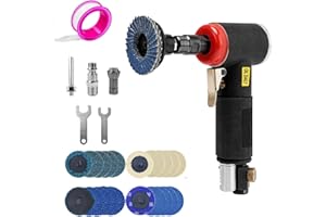 BQWEUN Meuleuses Pneumatiques, Set de Meuleuses D'Angle Pneumatiques - Mini Meuleuse Pneumatique avec Pince de Serrage 6mm & 3mm et 20 Disques à Changement Rapide 2 Pouces, Outils Pneumatiques