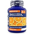 Zipvit Vitamin C 1000mg, 180 High Strength Vitamin C Tablets with Rosehip & Bioflavonoids, Vegan VIT C Supplement, Supports The Immune System and Reduction of Tiredness and Fatigue