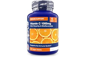 Zipvit Vitamin C 1000mg, 180 High Strength Vitamin C Tablets with Rosehip & Bioflavonoids, Vegan VIT C Supplement, Supports The Immune System and Reduction of Tiredness and Fatigue
